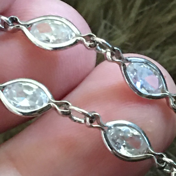 Oval pavilion cut cz 925 sterling silver bracelet - Picture 6 of 11